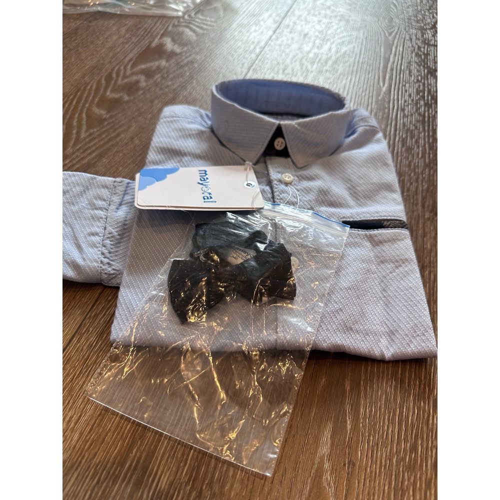 NWT boys collar shirt dress top with matching bow tie 2T